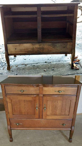 Wood furniture before and after