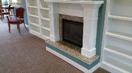 White fireplace mantel