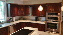 Kitchen with Cherry cabinets