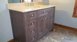 Stained wood vanity