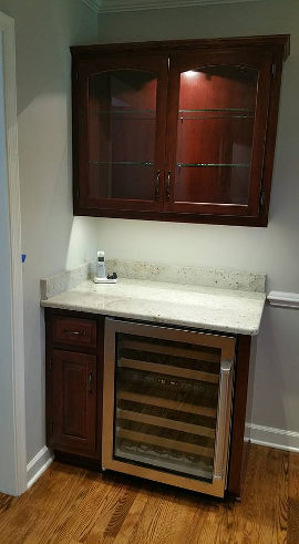 Custom cabinets with wine rack